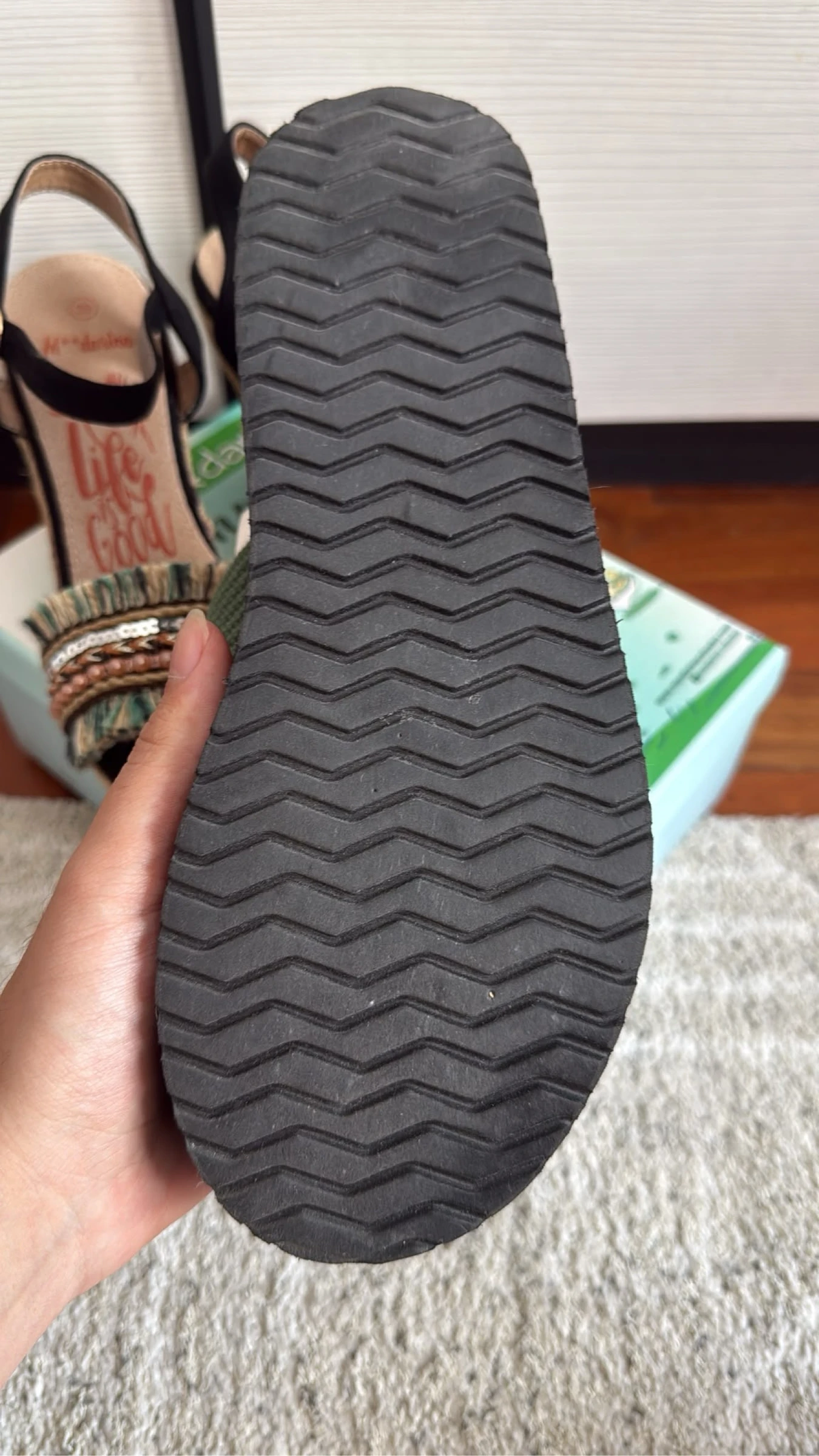 Sandálias plataforma Pull&Bear verde cáqui T39 Novidade – photo 4